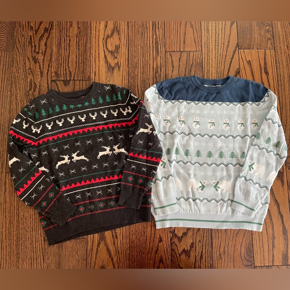 Andy & Evan Black and Gray Holiday Sweater Set